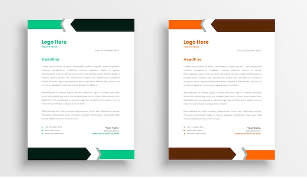 Professional creative letterhead template design for your business Free Vector