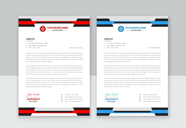 Professional creative letterhead template design for your business premium vector Premium Vector