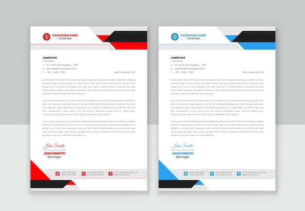 Professional creative letterhead template design for your business premium vector Premium Vector