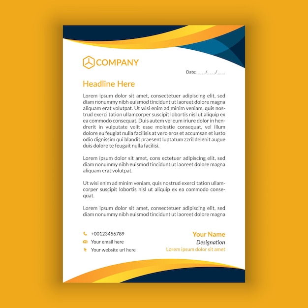 Professional Creative Letterhead Template Design for Your Business