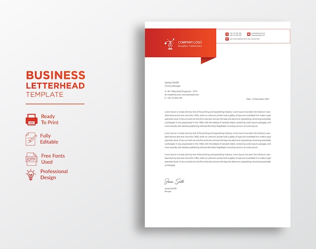 Professional creative letterhead template design for your business