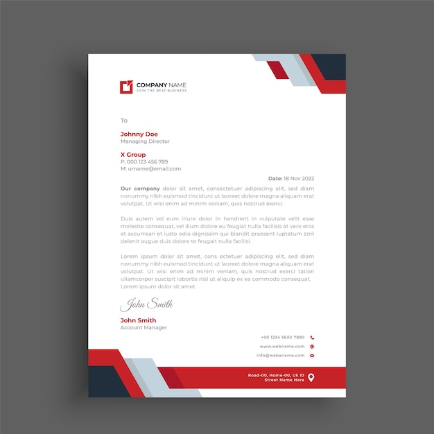 Professional creative letterhead template design for your business