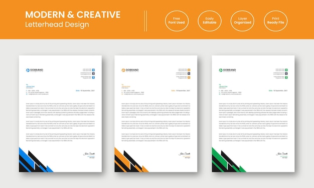 Professional Creative Letterhead Template Design