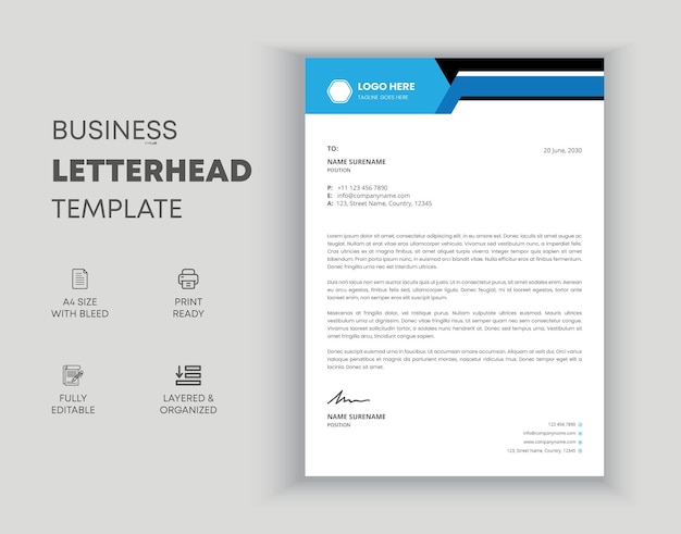 Professional creative letterhead template design