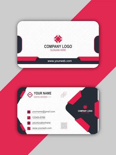 Professional creative red and white business card design template