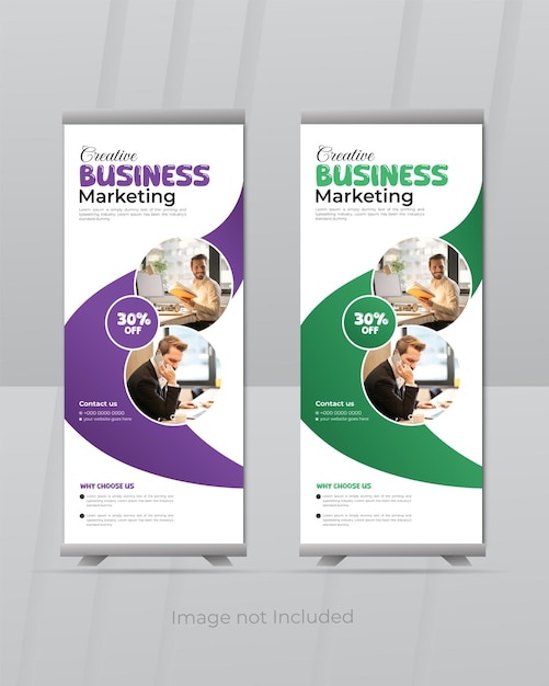 Vector professional creative roll up banner set design advertisement roll up banner