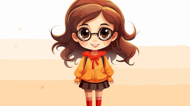 Vector professional cute girl vector illustration for portfolio