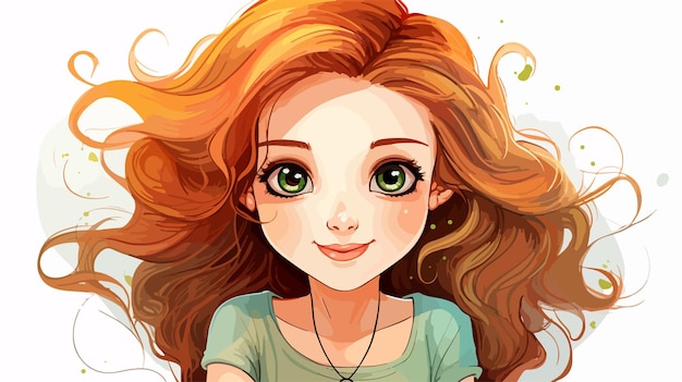 Professional Cute Girl Vector Illustration for Portfolio