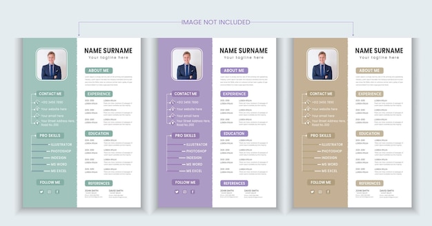 Professional CV resume template design for job applications