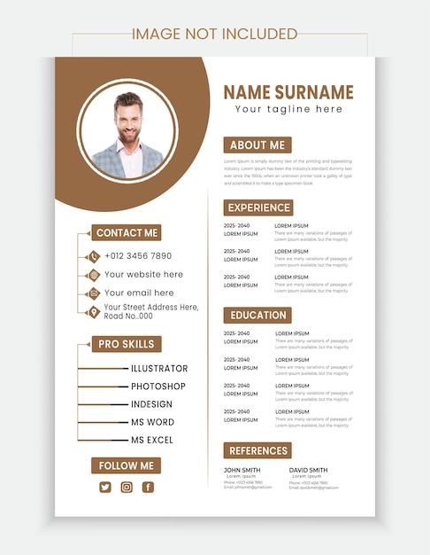 professional cv or resume template design vector minimalist cv or resume