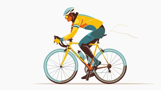 Professional Cyclist Riding Bicycle Vector Illustration Active Lifestyle Concept