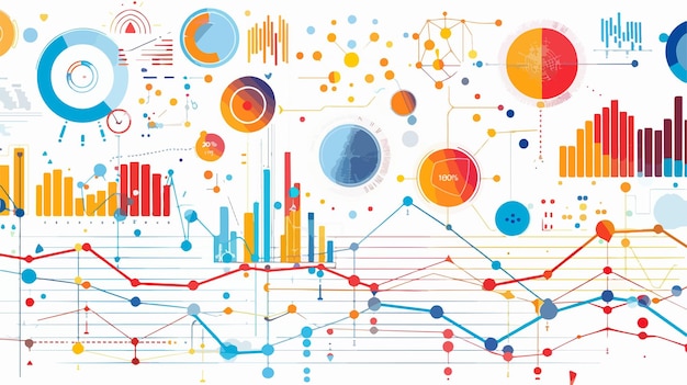 Vector professional digital background image with diagrams and graphs