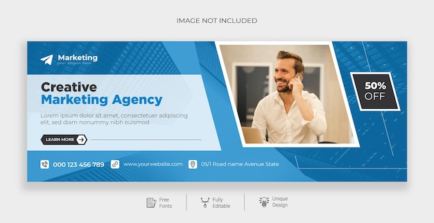 Professional digital marketing agency banner template Premium Vector