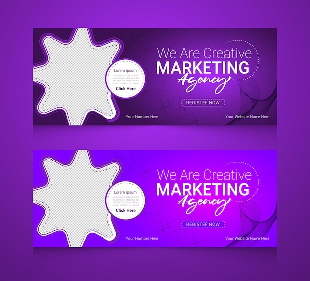 Professional Digital Marketing Agency horizontal banner template set