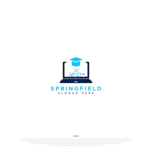 Professional digital and technology computer education logo design template