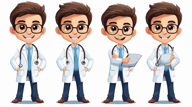 Vector professional doctor cartoon vector illustration