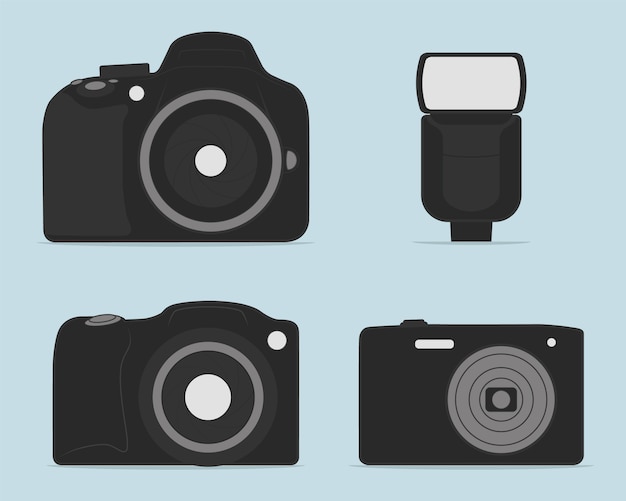 Professional dslr photo camera illustration