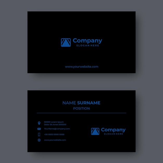 Professional elegant black background business card design