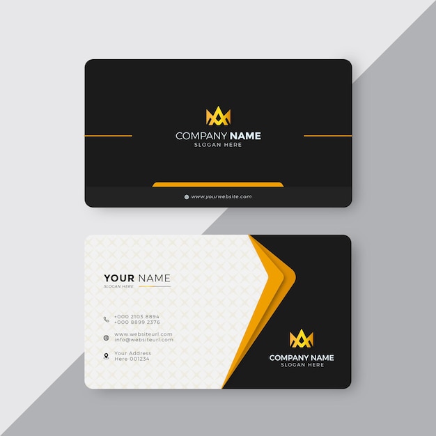 Professional Elegant black and gold Modern Business Card Design Template