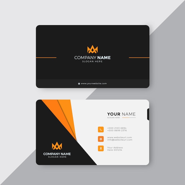 Professional Elegant black and gold Modern Business Card Design Template