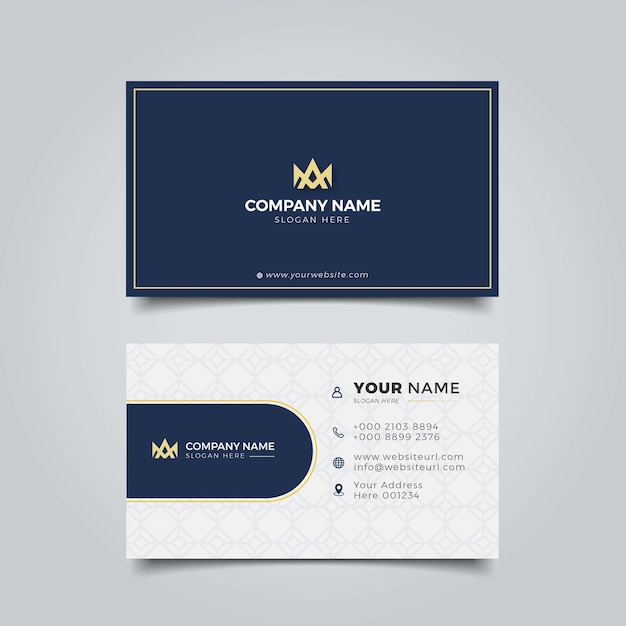 Professional Elegant blue and white creative Modern Business Card Design Template