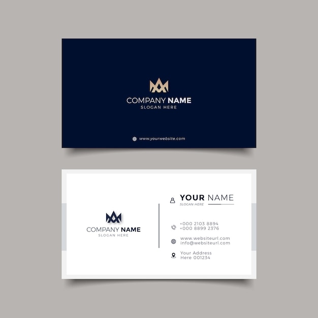 Professional Elegant blue and white Modern Business Card Design Template