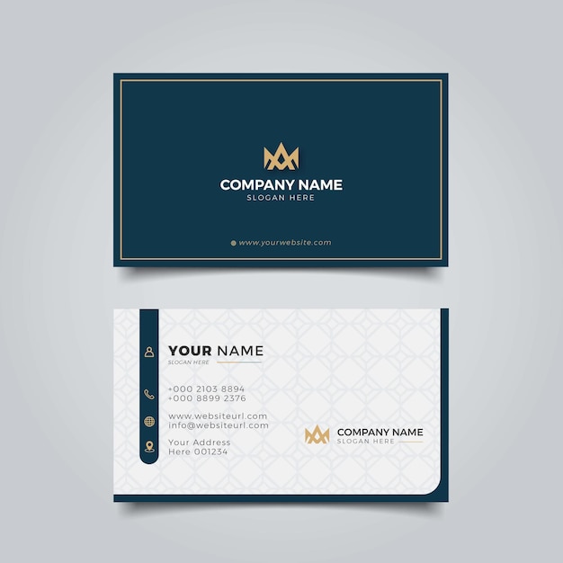 Professional Elegant blue and white Modern Business Card Design Template