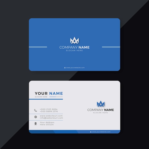 Professional Elegant Blue and white Modern Creative Business Card