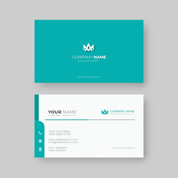 Professional Elegant green and white Modern Business Card Design Template