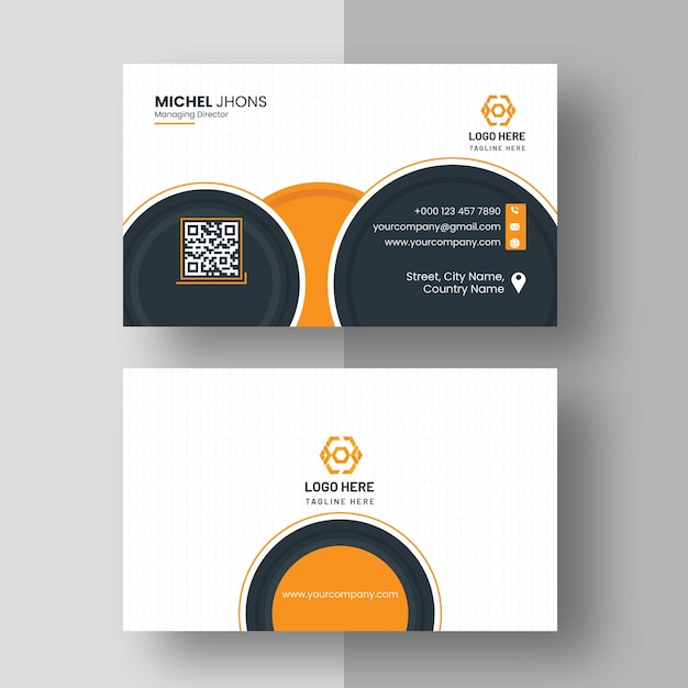 Professional elegant orange and white creative business card