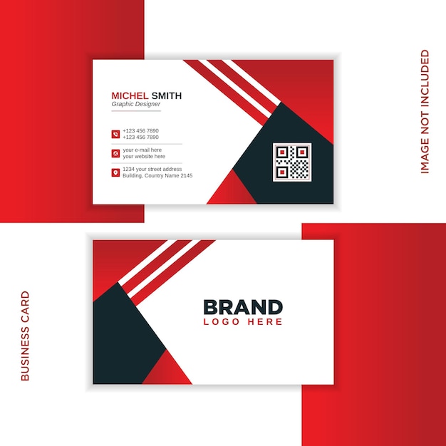 Professional elegant red and black modern business card