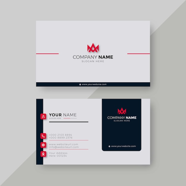 Professional Elegant red and white Modern Business Card Design