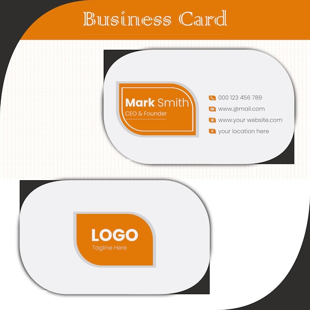 Professional elegant and rounded corner unique and modern shapes business card design template