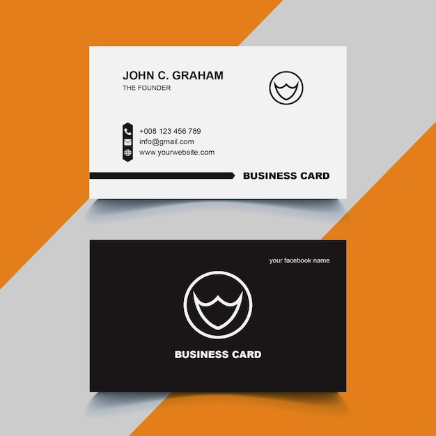 professional elegant white and black modern business card design