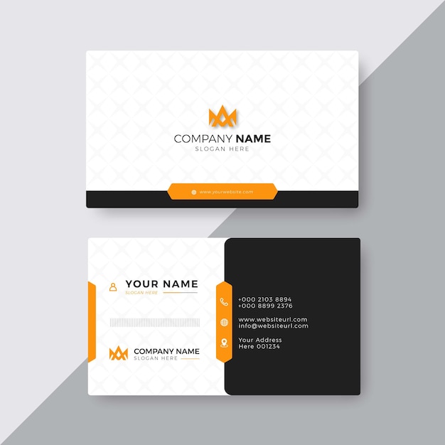 Professional Elegant yellow and white Modern Business Card Design Corporate Template