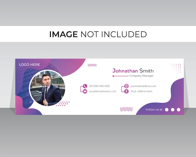 Professional email signature design template or email footer