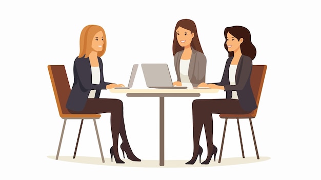 Professional Female Business Team Working Together in Office Setting