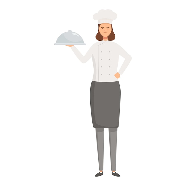 Vector professional female chef presenting dish