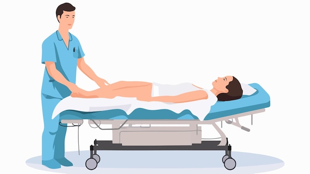 Professional Female Patient Lying on Examination Table During Surgery