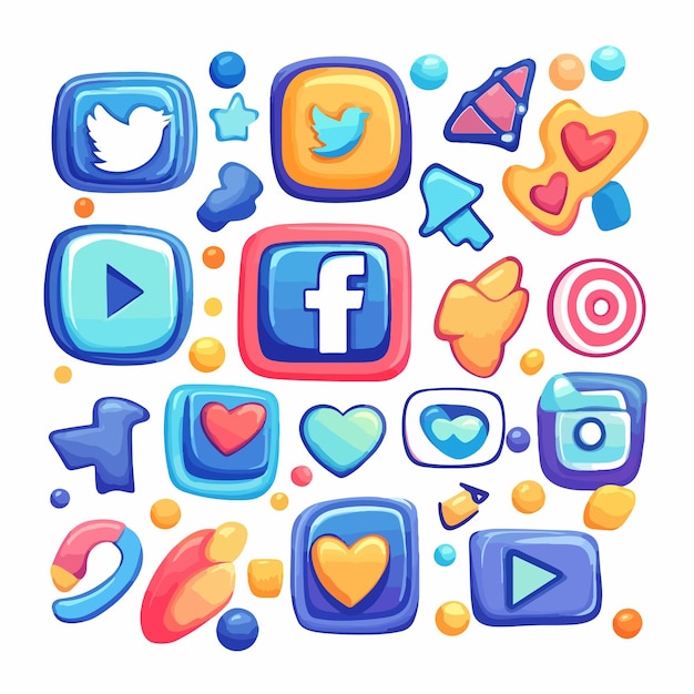 Professional Follow Us Social Media Contact Icon Image