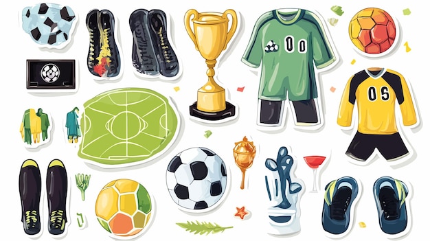 Professional Football Match Elements Stickers Collection