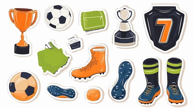 Professional Football Match Elements Stickers Collection