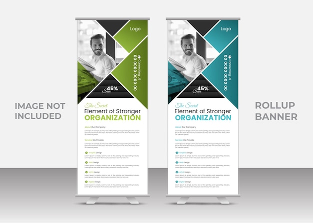 Professional free vector business roll up or stylish modern stand banner template design