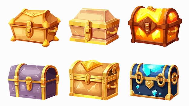 Professional Game Assets Chests and Keys Set