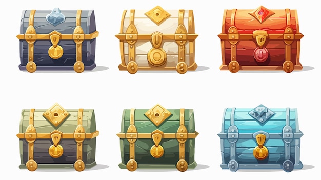 Professional Game Assets Chests and Keys Set