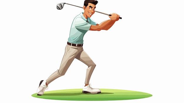 Vector professional golf player cartoon vector illustration