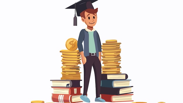 Vector professional graduate student loan icons vector illustration