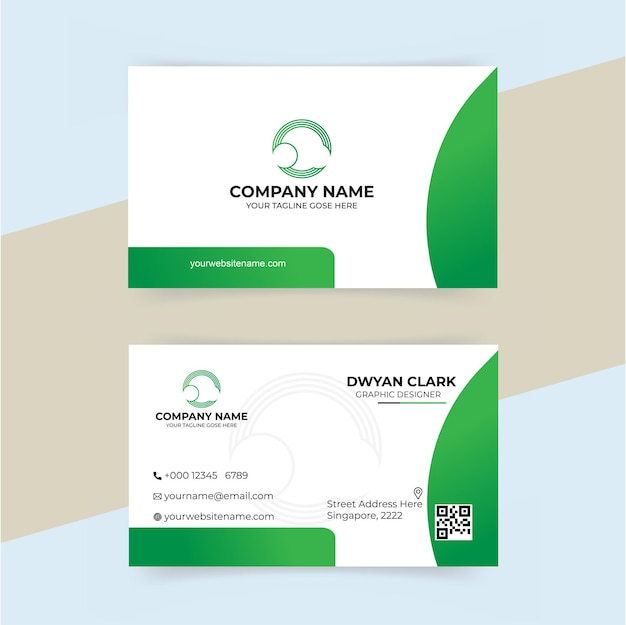 Professional green business card template