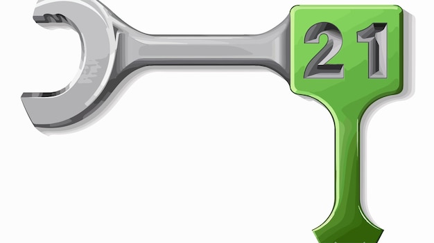 Vector professional green and gray wrench pictogram with bonus 2017 visual