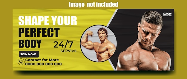 Vector professional gym advertising cover template design